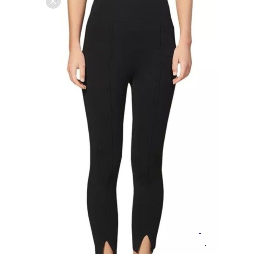 Sandro Paris Black High‎ Waist Ankle Split Hem Fitted Leggings Size 36